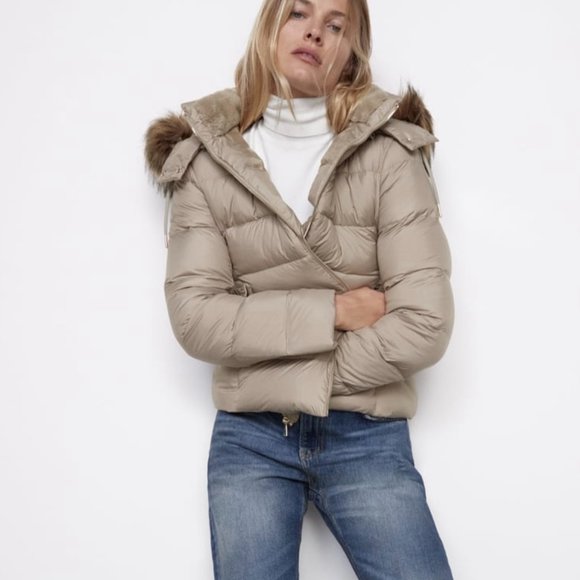 ZARA Water Repellent Down Filled Coat(Toffee, US XXL/EUR XXL) - Picture 2 of 10